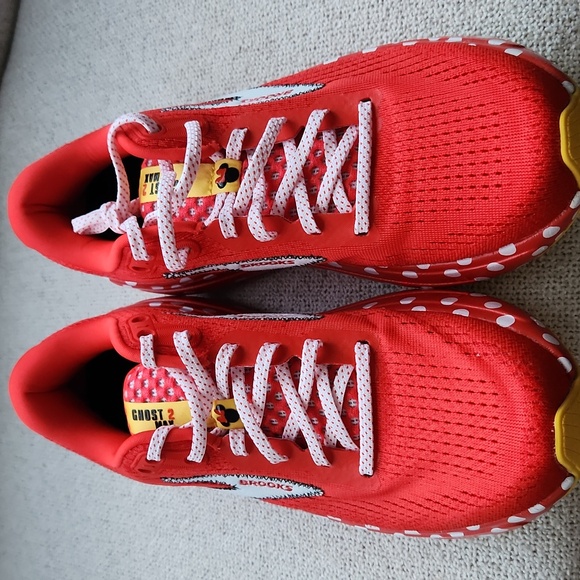 Brooks Ghost Max Minnie Mouse in  Red and White Sneakers - Picture 5 of 8